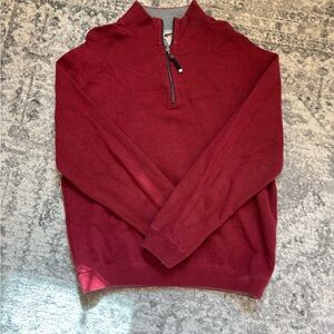 Men's Red Half-Zip Sweater
